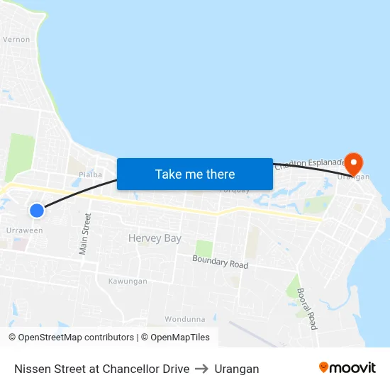 Nissen Street at Chancellor Drive to Urangan map