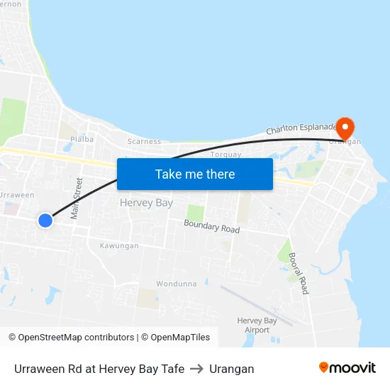 Urraween Rd at Hervey Bay Tafe to Urangan map