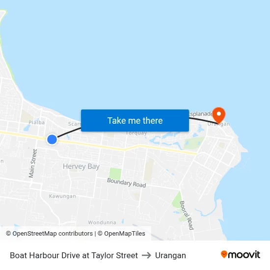 Boat Harbour Drive at Taylor Street to Urangan map
