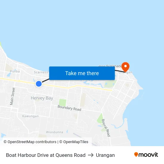 Boat Harbour Drive at Queens Road to Urangan map