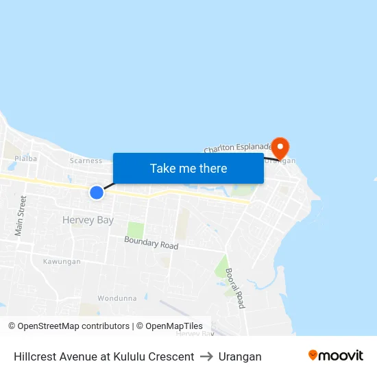 Hillcrest Avenue at Kululu Crescent to Urangan map