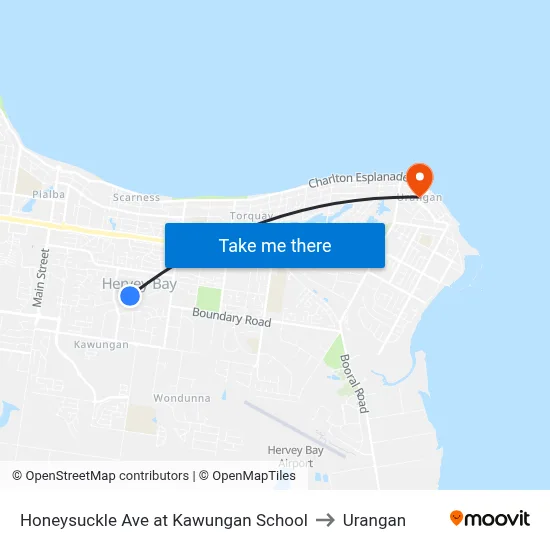 Honeysuckle Ave at Kawungan School to Urangan map