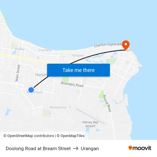 Doolong Road at Bream Street to Urangan map