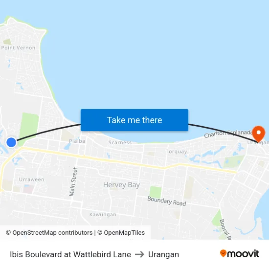 Ibis Boulevard at Wattlebird Lane to Urangan map