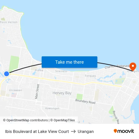 Ibis Boulevard at Lake View Court to Urangan map