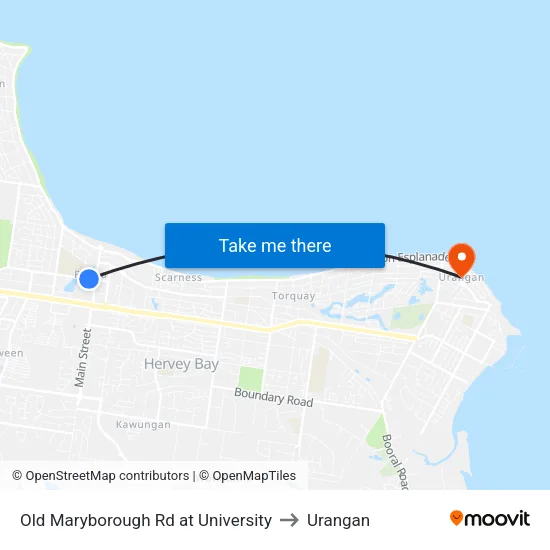 Old Maryborough Rd at University to Urangan map
