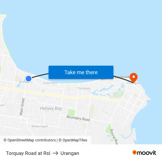 Torquay Road at Rsl to Urangan map