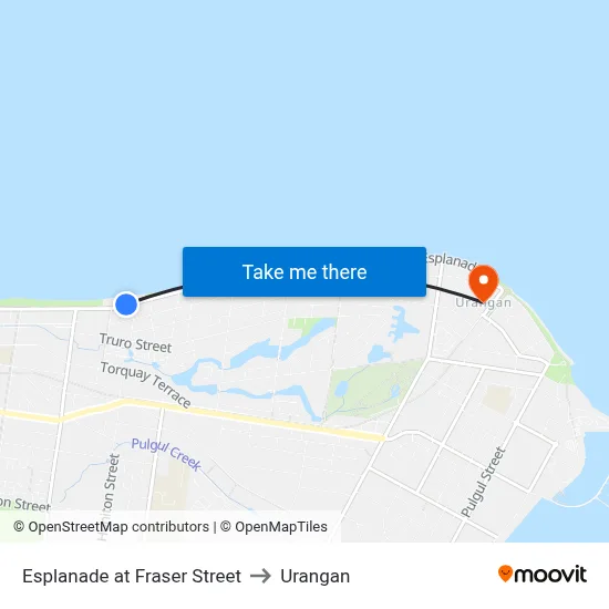 Esplanade at Fraser Street to Urangan map