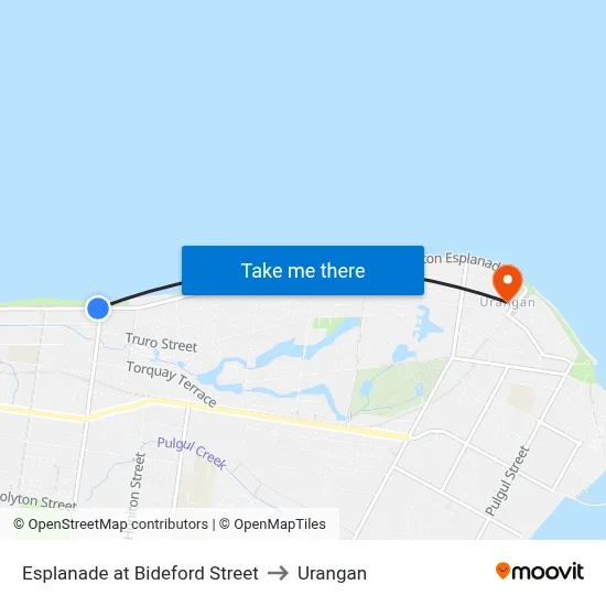 Esplanade at Bideford Street to Urangan map