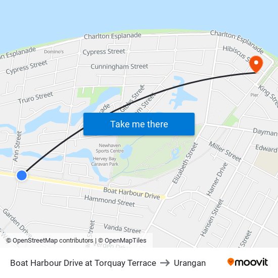 Boat Harbour Drive at Torquay Terrace to Urangan map