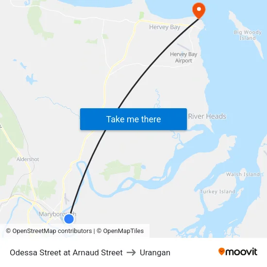 Odessa Street at Arnaud Street to Urangan map