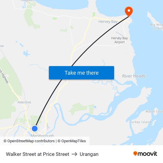 Walker Street at Price Street to Urangan map