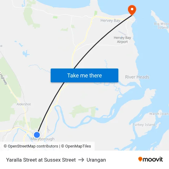 Yaralla Street at Sussex Street to Urangan map