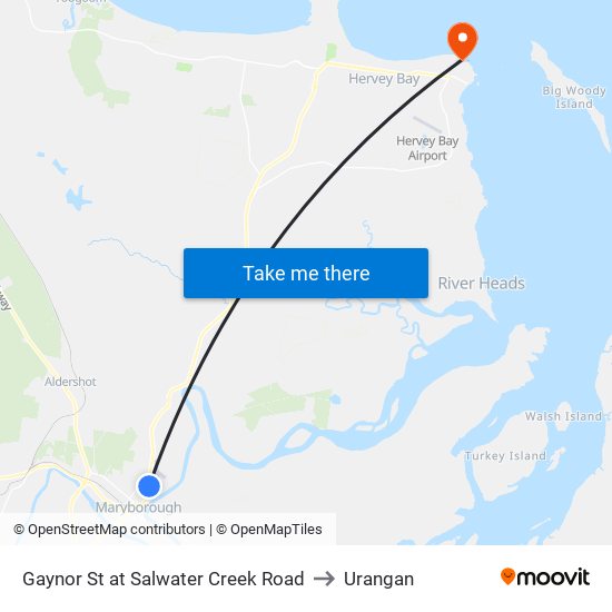 Gaynor St at Salwater Creek Road to Urangan map