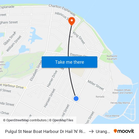 Pulgul St Near Boat Harbour Dr Hail 'N' Ride to Urangan map