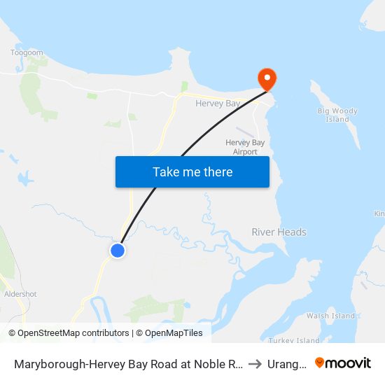 Maryborough-Hervey Bay Road at Noble Road to Urangan map