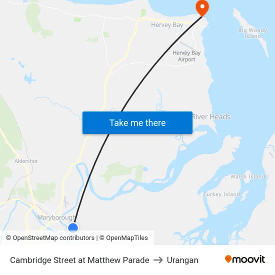 Cambridge Street at Matthew Parade to Urangan map