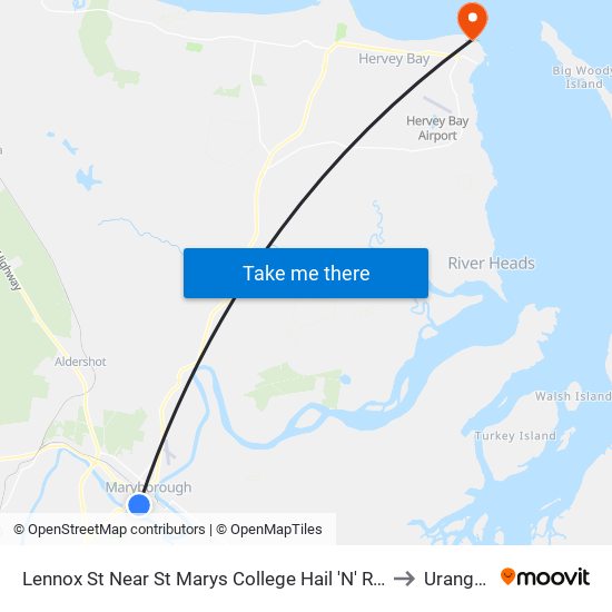 Lennox St Near St Marys College Hail 'N' Ride to Urangan map