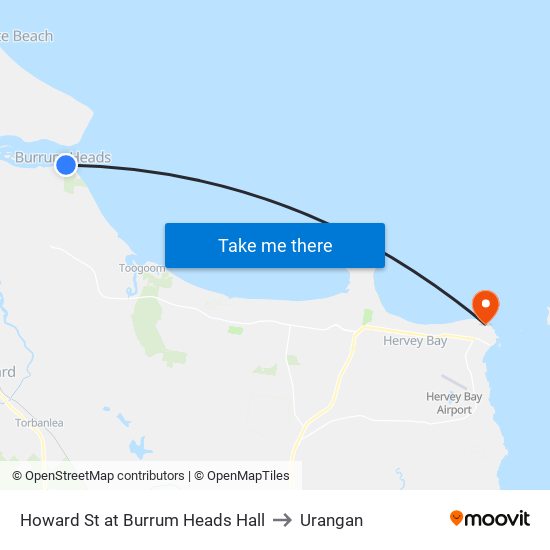 Howard St at Burrum Heads Hall to Urangan map