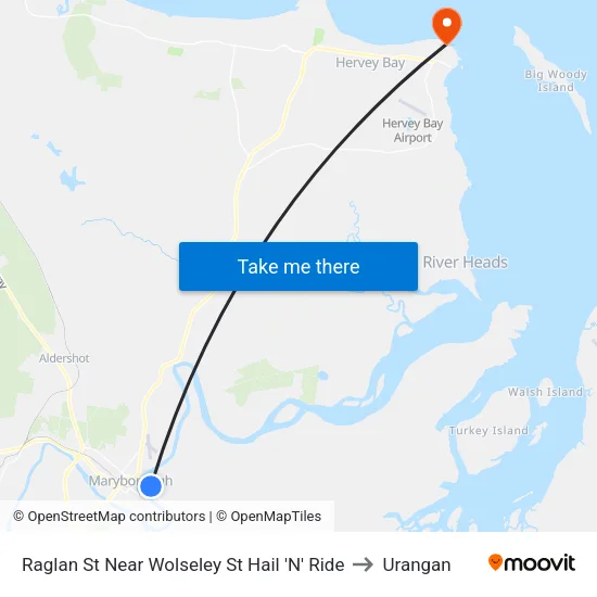 Raglan St Near Wolseley St Hail 'N' Ride to Urangan map