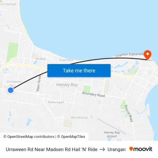 Urraween Rd Near Madsen Rd Hail 'N' Ride to Urangan map