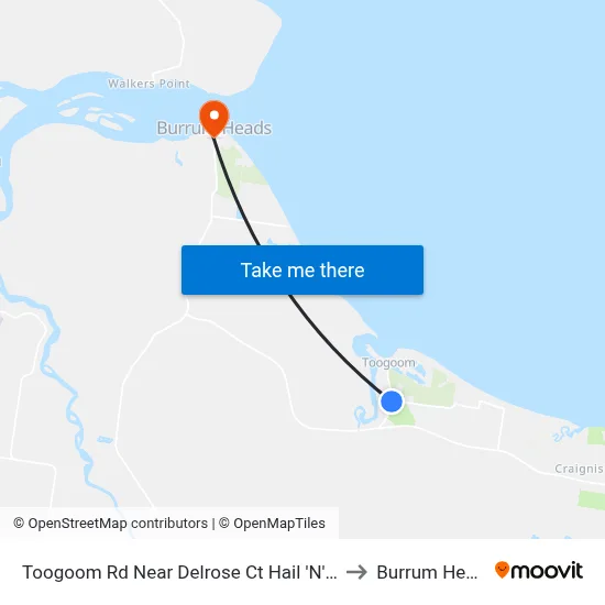 Toogoom Rd Near Delrose Ct Hail 'N' Ride to Burrum Heads map