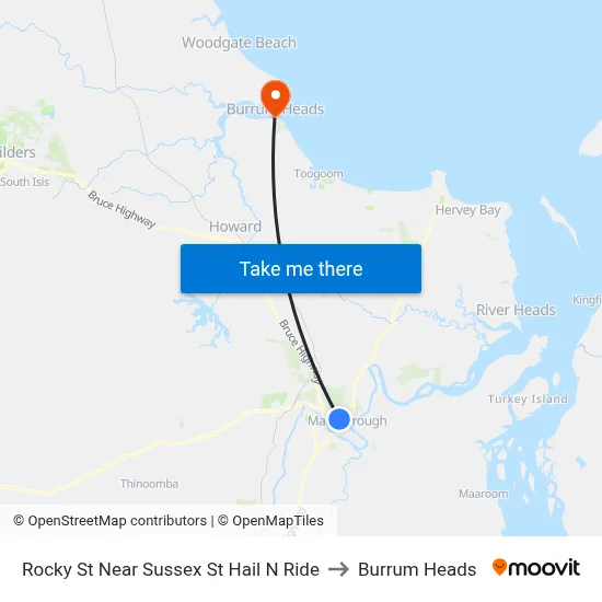 Rocky St Near Sussex St Hail N Ride to Burrum Heads map