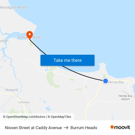 Nissen Street at Caddy Avenue to Burrum Heads map