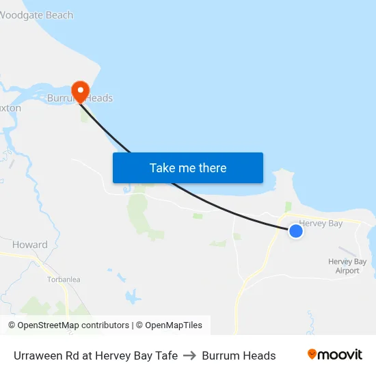 Urraween Rd at Hervey Bay Tafe to Burrum Heads map