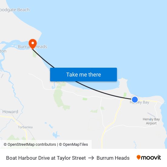 Boat Harbour Drive at Taylor Street to Burrum Heads map