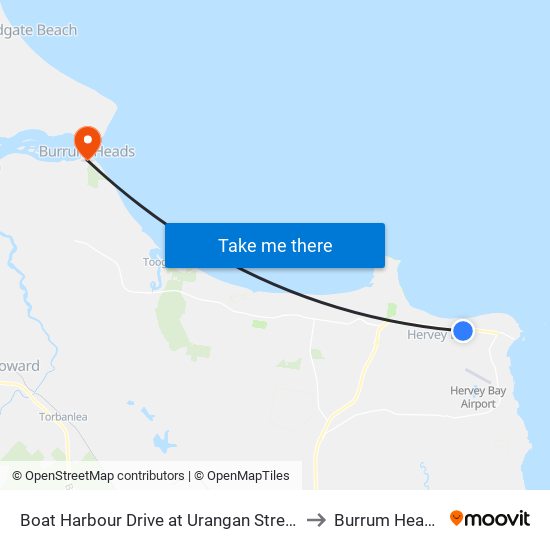 Boat Harbour Drive at Urangan Street to Burrum Heads map