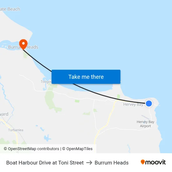 Boat Harbour Drive at Toni Street to Burrum Heads map