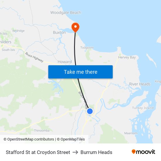 Stafford St at Croydon Street to Burrum Heads map