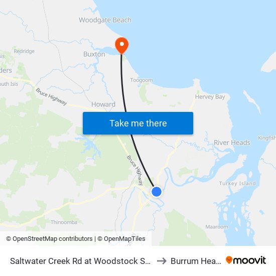 Saltwater Creek Rd at Woodstock Street to Burrum Heads map