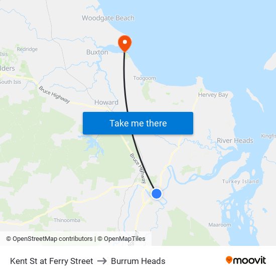 Kent St at Ferry Street to Burrum Heads map