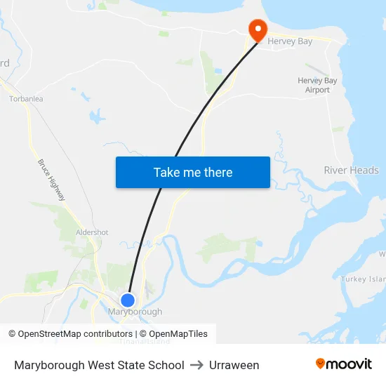 Maryborough West State School to Urraween map
