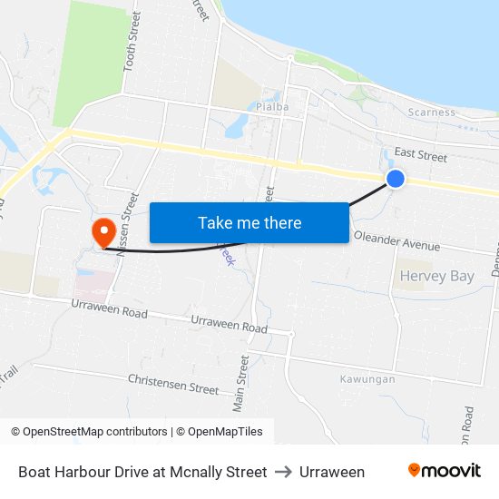 Boat Harbour Drive at Mcnally Street to Urraween map