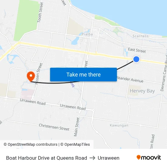 Boat Harbour Drive at Queens Road to Urraween map