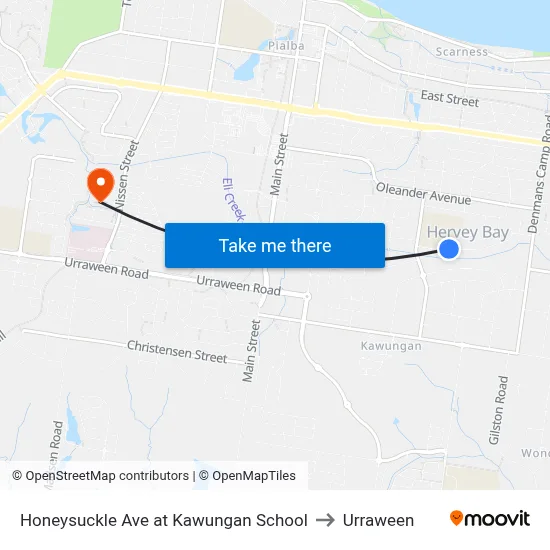 Honeysuckle Ave at Kawungan School to Urraween map