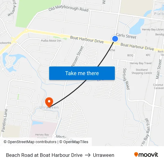 Beach Road at Boat Harbour Drive to Urraween map