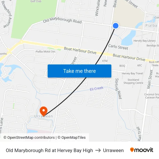 Old Maryborough Rd at Hervey Bay High to Urraween map