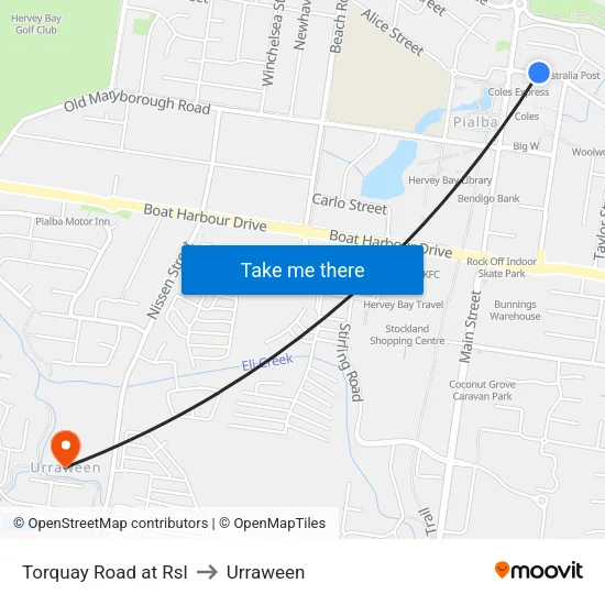 Torquay Road at Rsl to Urraween map