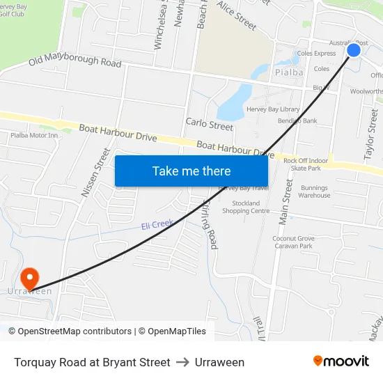 Torquay Road at Bryant Street to Urraween map