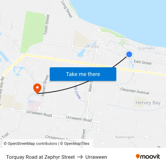 Torquay Road at Zephyr Street to Urraween map