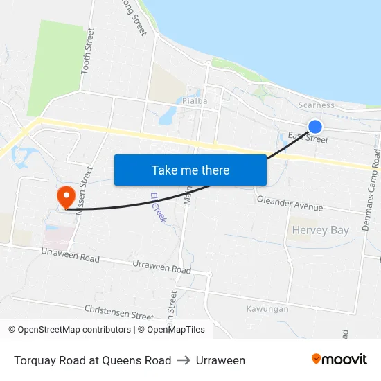 Torquay Road at Queens Road to Urraween map