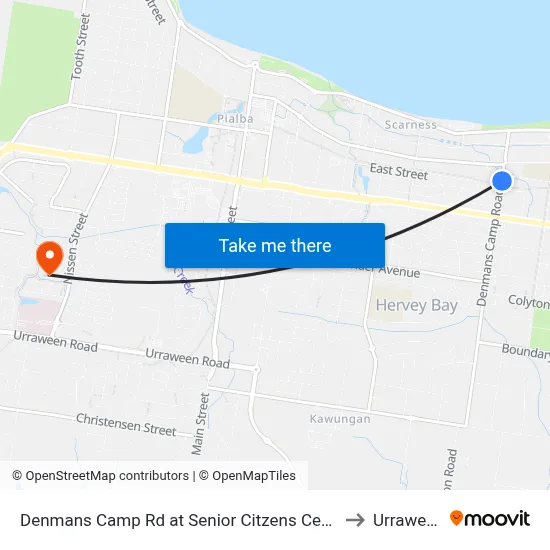 Denmans Camp Rd at Senior Citzens Centre to Urraween map