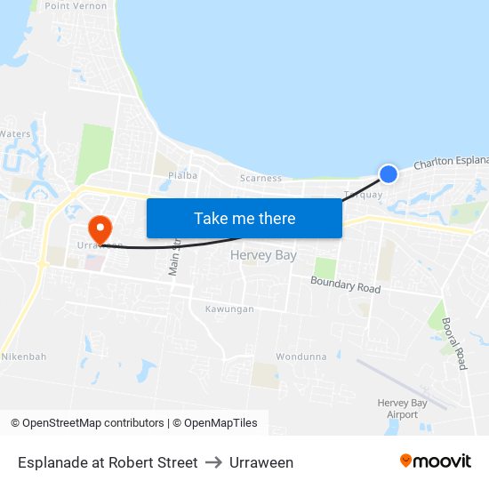 Esplanade at Robert Street to Urraween map