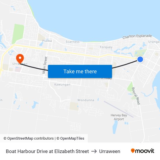 Boat Harbour Drive at Elizabeth Street to Urraween map