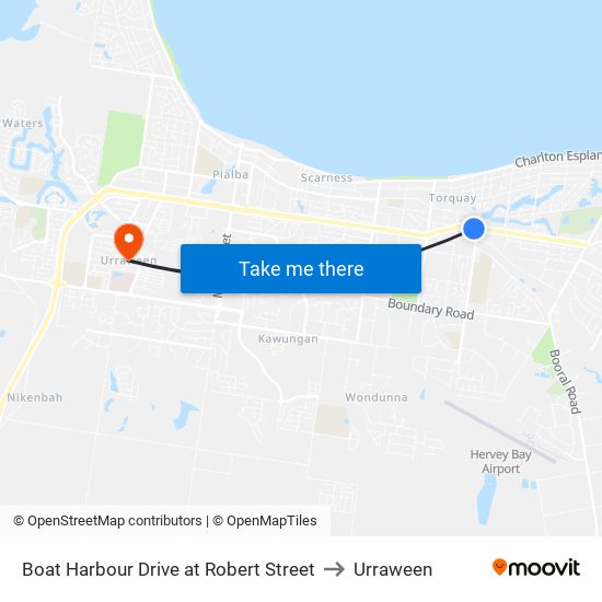Boat Harbour Drive at Robert Street to Urraween map