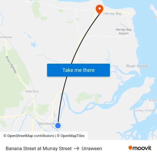 Banana Street at Murray Street to Urraween map